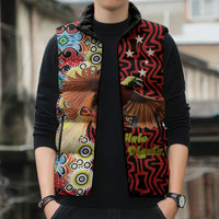 Personalised Papua New Guinea Pidgin Language Week Sleeveless Puffer Jacket Halo Olgeta Tok Pisin Wik Bird Of Paradise Oro Batik LT22 - Polynesian Pride