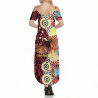 Personalised Papua New Guinea Pidgin Language Week Summer Maxi Dress Halo Olgeta Tok Pisin Wik Bird Of Paradise Oro Batik LT22 - Polynesian Pride