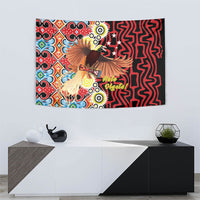 Papua New Guinea Pidgin Language Week Tapestry Halo Olgeta Tok Pisin Wik Bird Of Paradise Oro Batik LT22 - Polynesian Pride