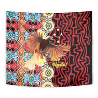 Papua New Guinea Pidgin Language Week Tapestry Halo Olgeta Tok Pisin Wik Bird Of Paradise Oro Batik LT22 - Polynesian Pride