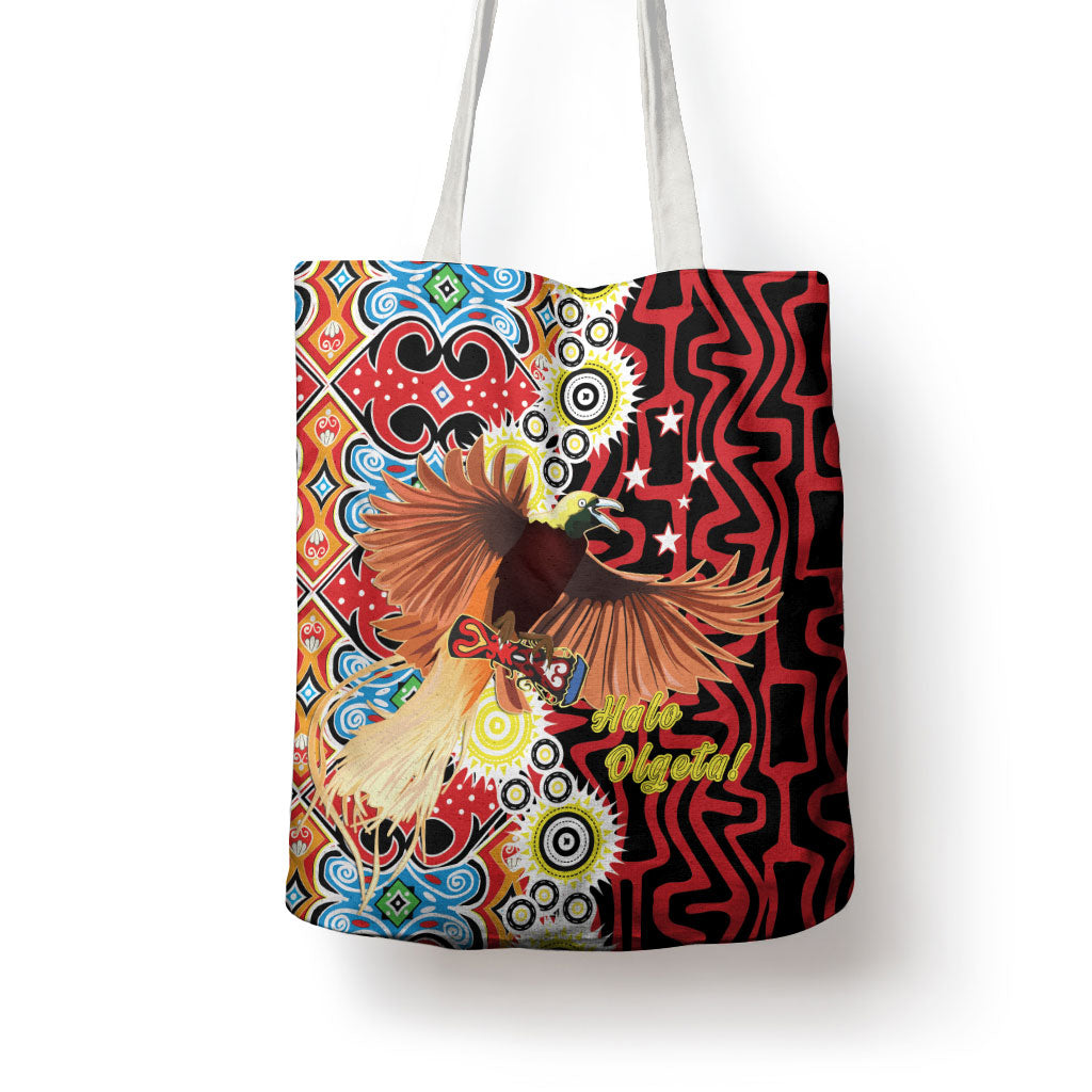Papua New Guinea Pidgin Language Week Tote Bag Halo Olgeta Tok Pisin Wik Bird Of Paradise Oro Batik LT22 - Polynesian Pride