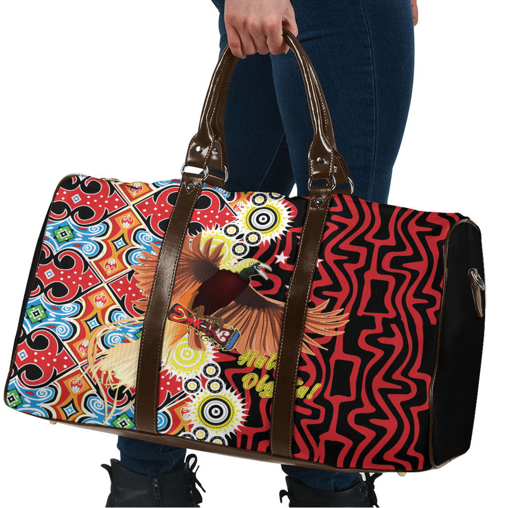 Papua New Guinea Pidgin Language Week Travel Bag Halo Olgeta Tok Pisin Wik Bird Of Paradise Oro Batik LT22 - Polynesian Pride