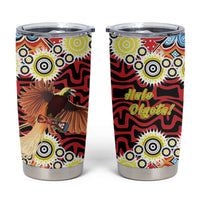 Papua New Guinea Pidgin Language Week Tumbler Cup Halo Olgeta Tok Pisin Wik Bird Of Paradise Oro Batik LT22 Red - Polynesian Pride