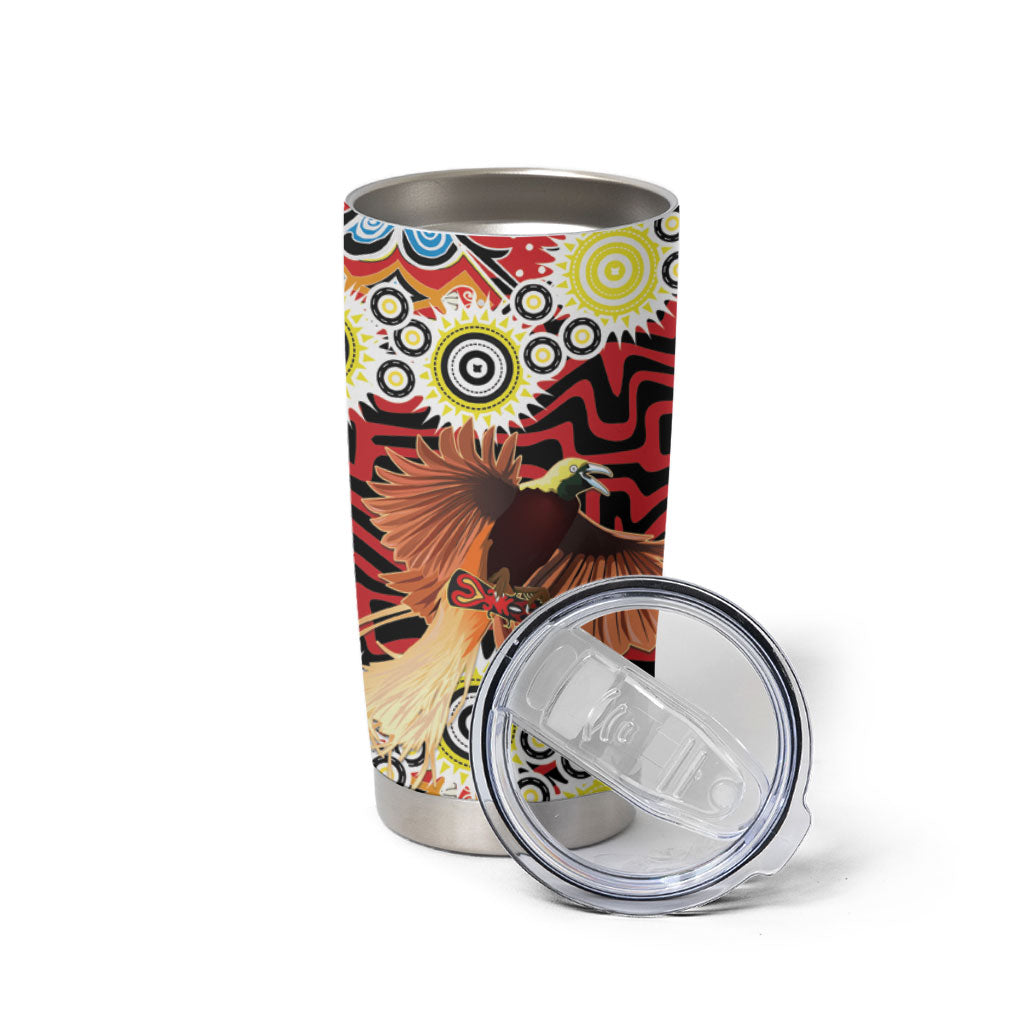 Papua New Guinea Pidgin Language Week Tumbler Cup Halo Olgeta Tok Pisin Wik Bird Of Paradise Oro Batik LT22 - Polynesian Pride