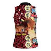 Personalised Papua New Guinea Pidgin Language Week Women Sleeveless Polo Shirt Halo Olgeta Tok Pisin Wik Bird Of Paradise Oro Batik LT22 - Polynesian Pride