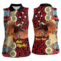 Personalised Papua New Guinea Pidgin Language Week Women Sleeveless Polo Shirt Halo Olgeta Tok Pisin Wik Bird Of Paradise Oro Batik LT22 - Polynesian Pride