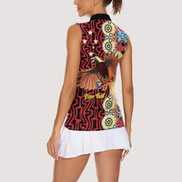 Personalised Papua New Guinea Pidgin Language Week Women Sleeveless Polo Shirt Halo Olgeta Tok Pisin Wik Bird Of Paradise Oro Batik LT22 - Polynesian Pride