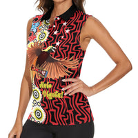 Personalised Papua New Guinea Pidgin Language Week Women Sleeveless Polo Shirt Halo Olgeta Tok Pisin Wik Bird Of Paradise Oro Batik LT22 - Polynesian Pride
