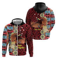 Personalised Papua New Guinea Pidgin Language Week Zip Hoodie Halo Olgeta Tok Pisin Wik Bird Of Paradise Oro Batik LT22 - Polynesian Pride