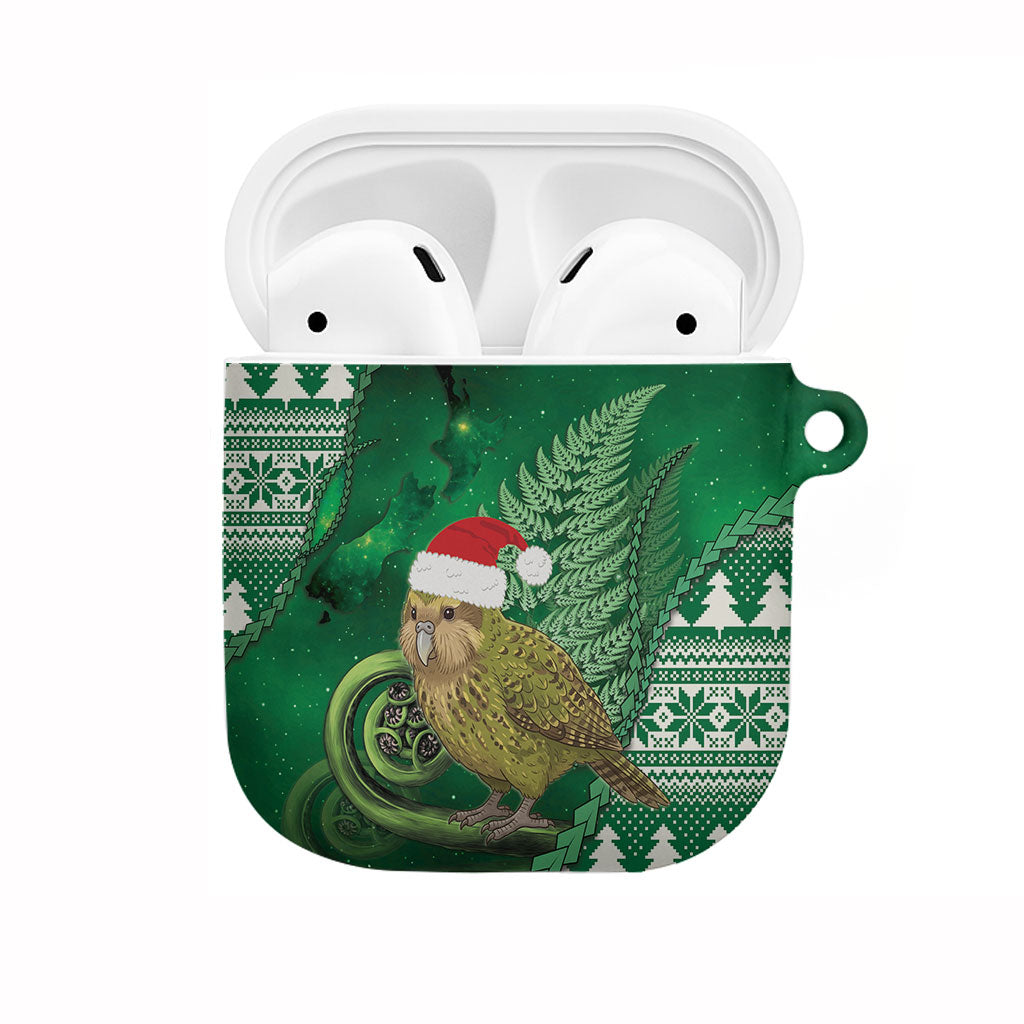 New Zealand Kakapo Christmas In July AirPods Case Silver Fern Santa Xmas Green Color LT22 Green - Polynesian Pride