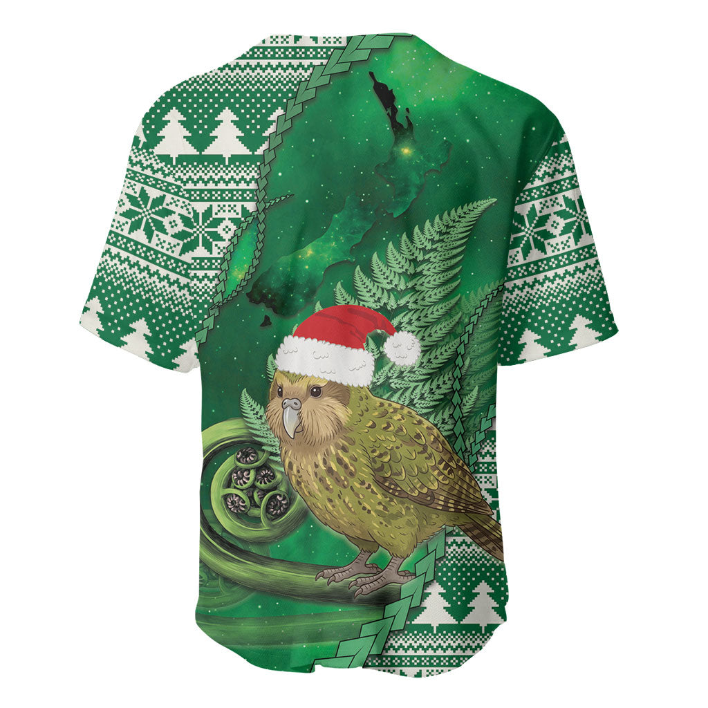 New Zealand Kakapo Christmas In July Baseball Jersey Silver Fern Santa Xmas Green Color LT22 - Polynesian Pride