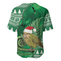 New Zealand Kakapo Christmas In July Baseball Jersey Silver Fern Santa Xmas Green Color LT22 - Polynesian Pride