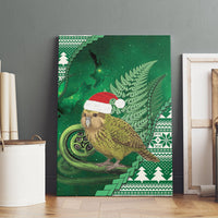 New Zealand Kakapo Christmas In July Canvas Wall Art Silver Fern Santa Xmas Green Color LT22 - Polynesian Pride