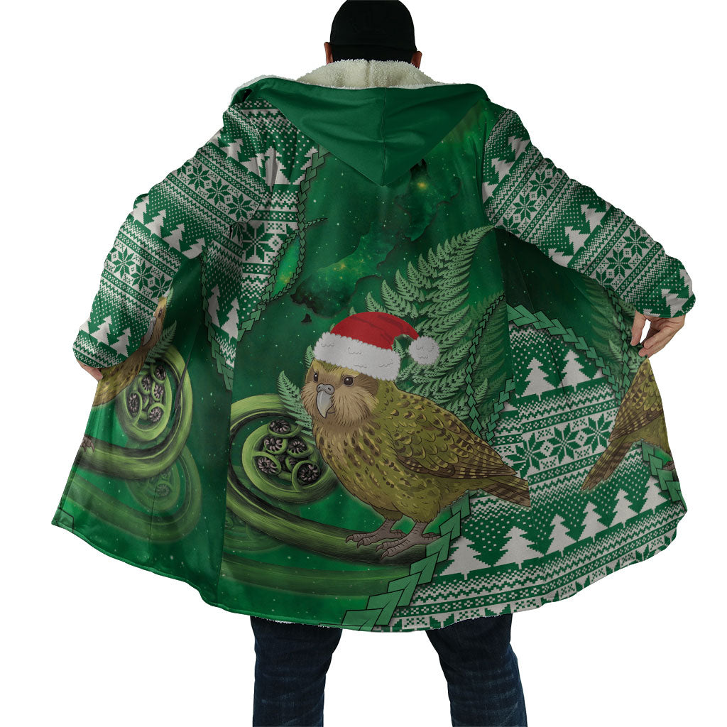 New Zealand Kakapo Christmas In July Cloak Silver Fern Santa Xmas Green Color LT22 - Polynesian Pride