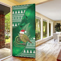 New Zealand Kakapo Christmas In July Door Cover Silver Fern Santa Xmas Green Color LT22 - Polynesian Pride