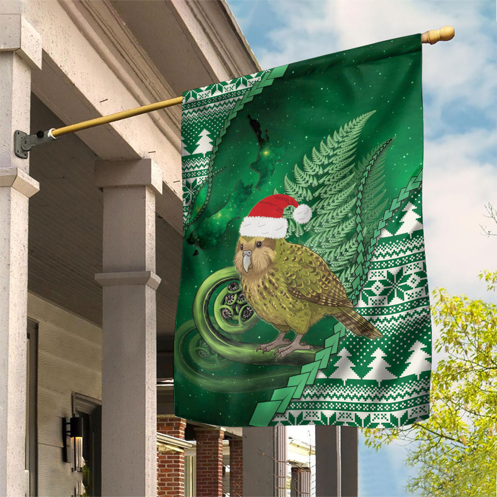 New Zealand Kakapo Christmas In July Garden Flag Silver Fern Santa Xmas Green Color LT22 House Flag Green - Polynesian Pride