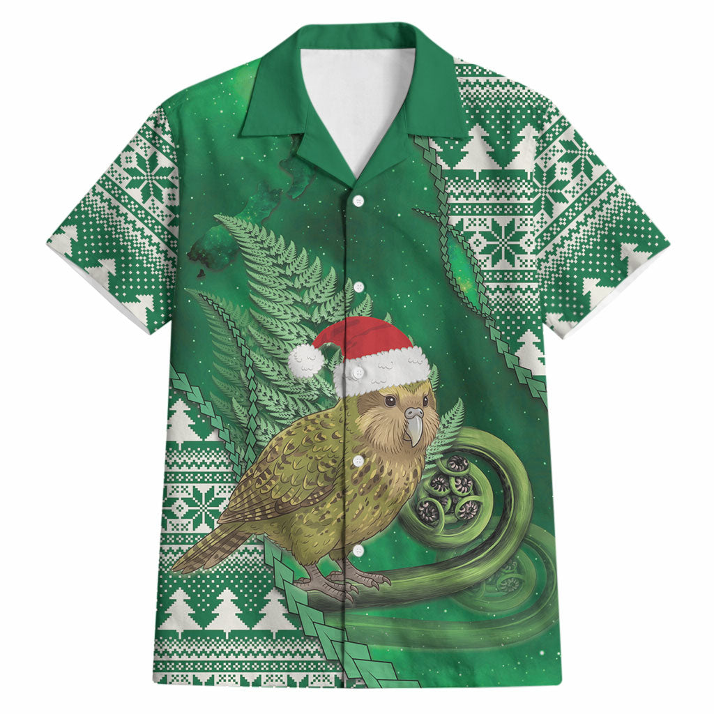 New Zealand Kakapo Christmas In July Hawaiian Shirt Silver Fern Santa Xmas Green Color LT22 Green - Polynesian Pride