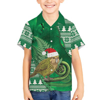 New Zealand Kakapo Christmas In July Hawaiian Shirt Silver Fern Santa Xmas Green Color