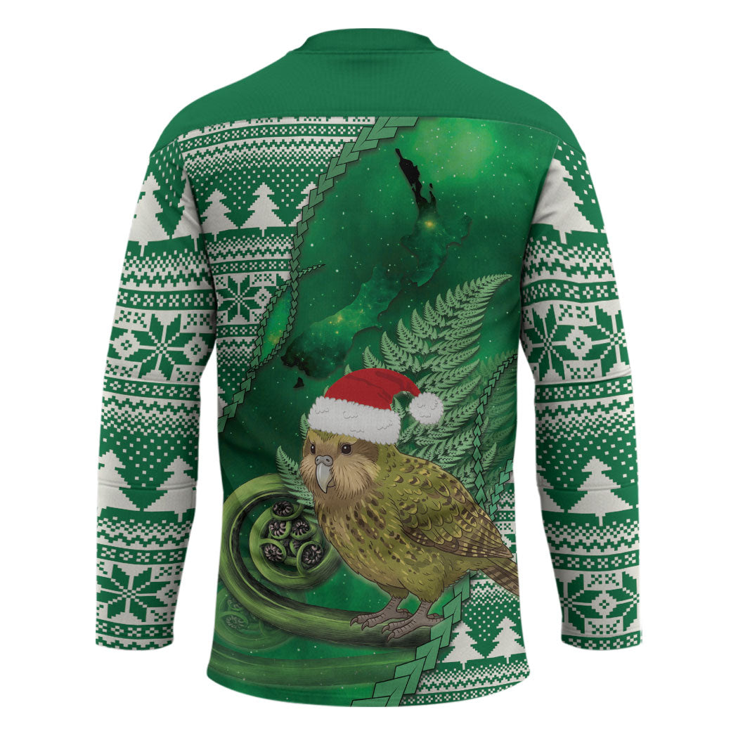 New Zealand Kakapo Christmas In July Hockey Jersey Silver Fern Santa Xmas Green Color LT22 - Polynesian Pride