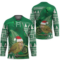 New Zealand Kakapo Christmas In July Hockey Jersey Silver Fern Santa Xmas Green Color LT22 - Polynesian Pride