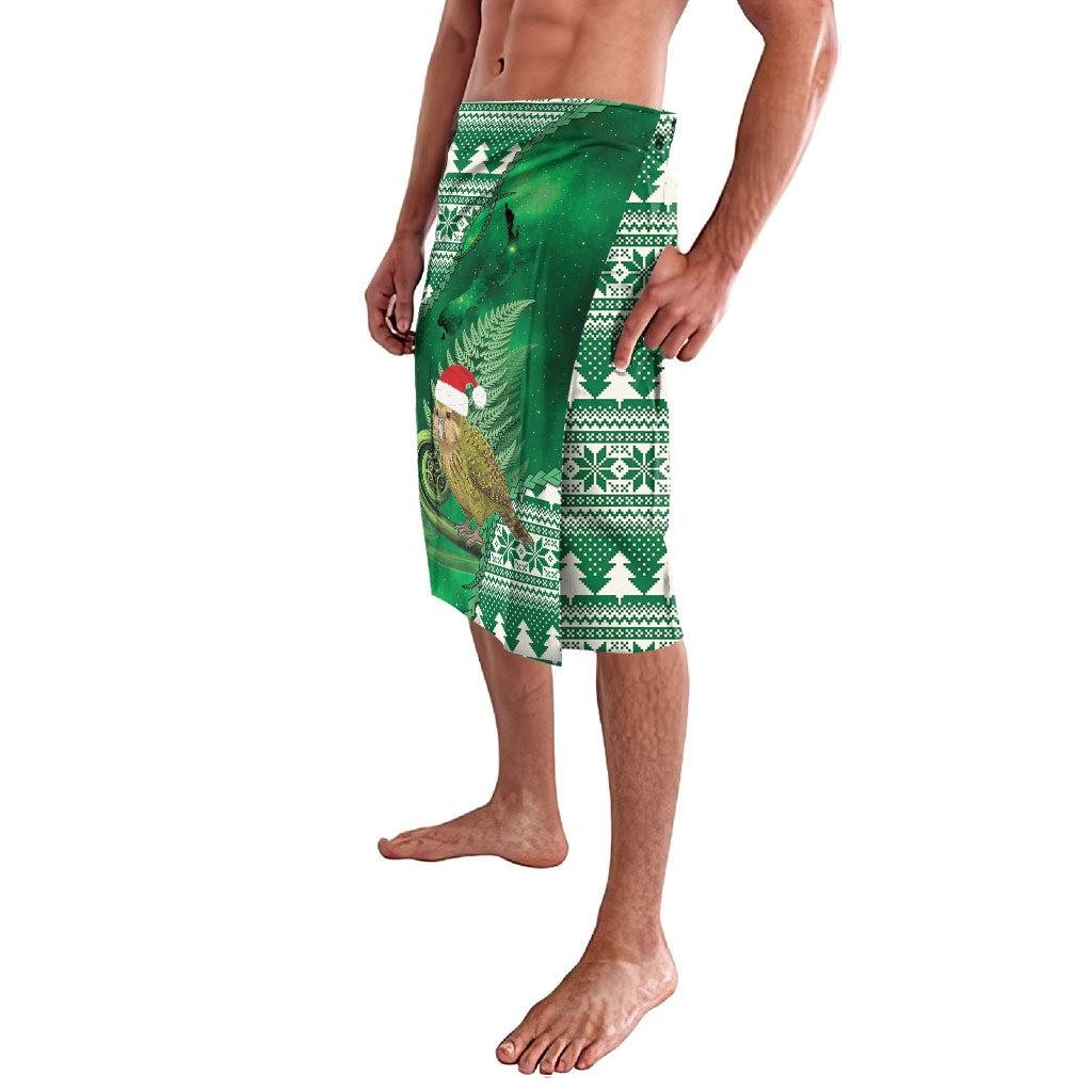 New Zealand Kakapo Christmas In July Lavalava Silver Fern Santa Xmas Green Color LT22 - Polynesian Pride