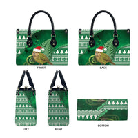 New Zealand Kakapo Christmas In July Leather Bag Silver Fern Santa Xmas Green Color LT22 - Polynesian Pride