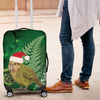 New Zealand Kakapo Christmas In July Luggage Cover Silver Fern Santa Xmas Green Color LT22 Green - Polynesian Pride
