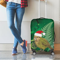 New Zealand Kakapo Christmas In July Luggage Cover Silver Fern Santa Xmas Green Color LT22 - Polynesian Pride