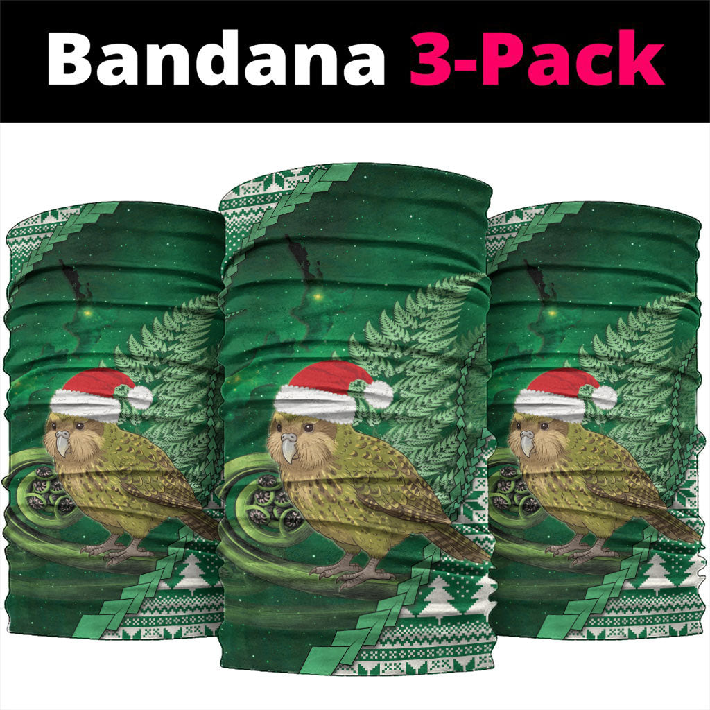 New Zealand Kakapo Christmas In July Neck Gaiter Silver Fern Santa Xmas Green Color LT22 package One Size: 25*50cm Green - Polynesian Pride