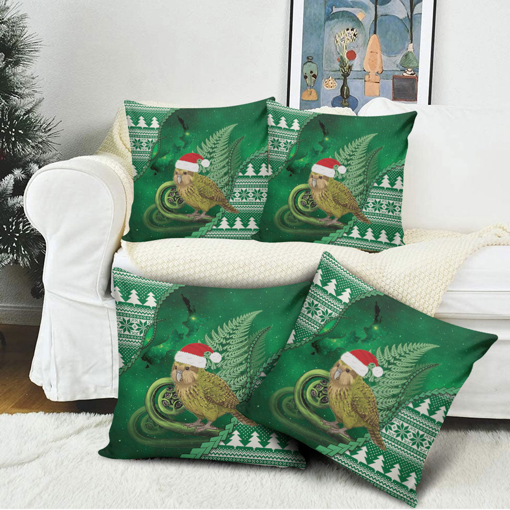 New Zealand Kakapo Christmas In July Pillow Cover Silver Fern Santa Xmas Green Color LT22 - Polynesian Pride