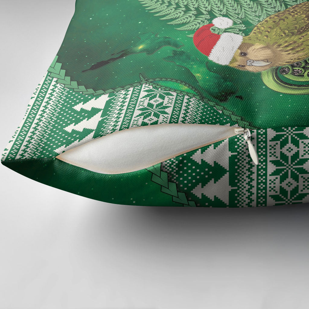 New Zealand Kakapo Christmas In July Pillow Cover Silver Fern Santa Xmas Green Color LT22 - Polynesian Pride