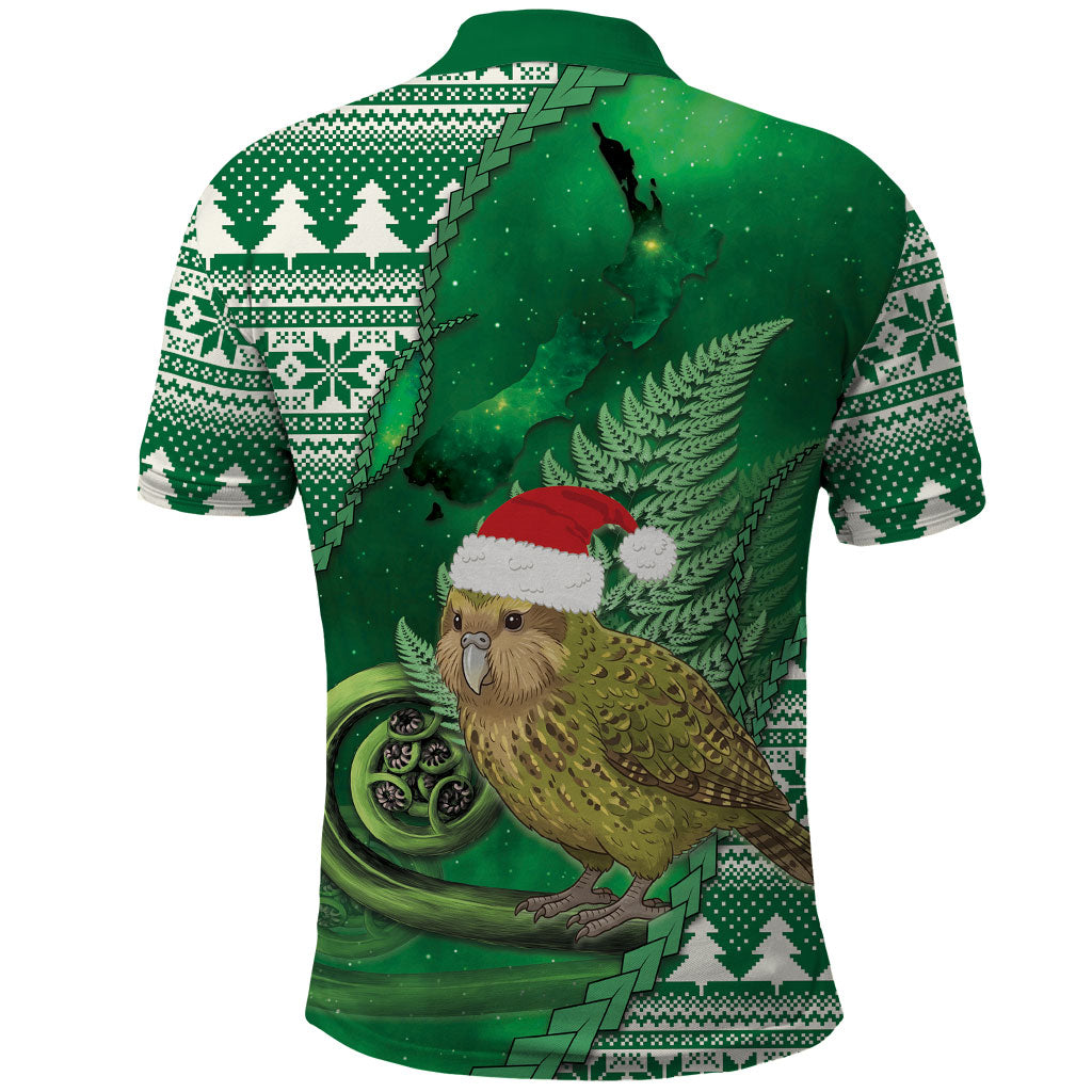 New Zealand Kakapo Christmas In July Polo Shirt Silver Fern Santa Xmas Green Color LT22 - Polynesian Pride