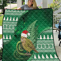 New Zealand Kakapo Christmas In July Quilt Silver Fern Santa Xmas Green Color LT22 Green - Polynesian Pride