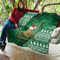 New Zealand Kakapo Christmas In July Quilt Silver Fern Santa Xmas Green Color LT22 - Polynesian Pride