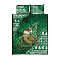 New Zealand Kakapo Christmas In July Quilt Bed Set Silver Fern Santa Xmas Green Color LT22 - Polynesian Pride