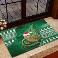 New Zealand Kakapo Christmas In July Rubber Doormat Silver Fern Santa Xmas Green Color LT22 - Polynesian Pride