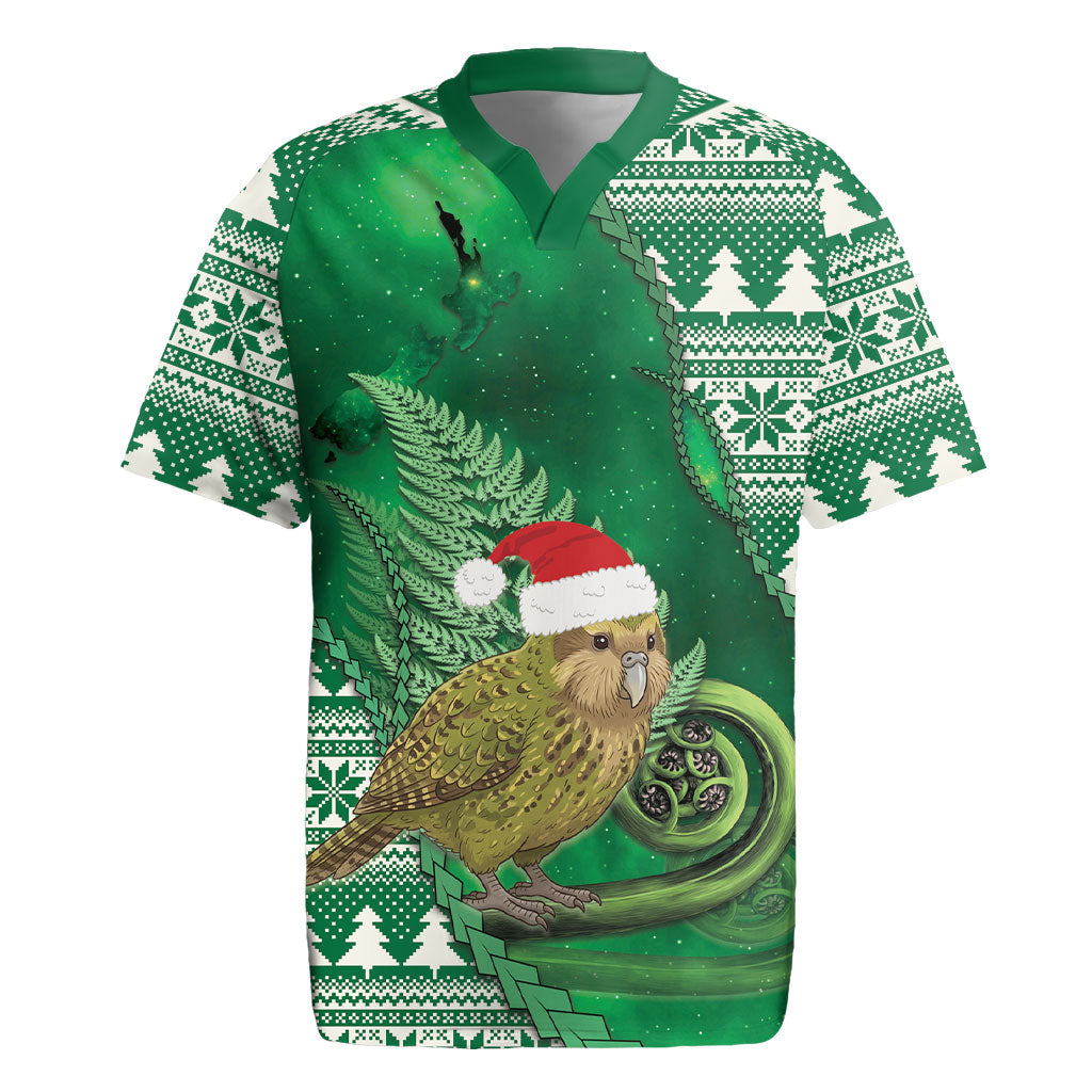New Zealand Kakapo Christmas In July Rugby Jersey Silver Fern Santa Xmas Green Color LT22 Green - Polynesian Pride
