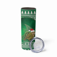 New Zealand Kakapo Christmas In July Skinny Tumbler Silver Fern Santa Xmas Green Color LT22 - Polynesian Pride