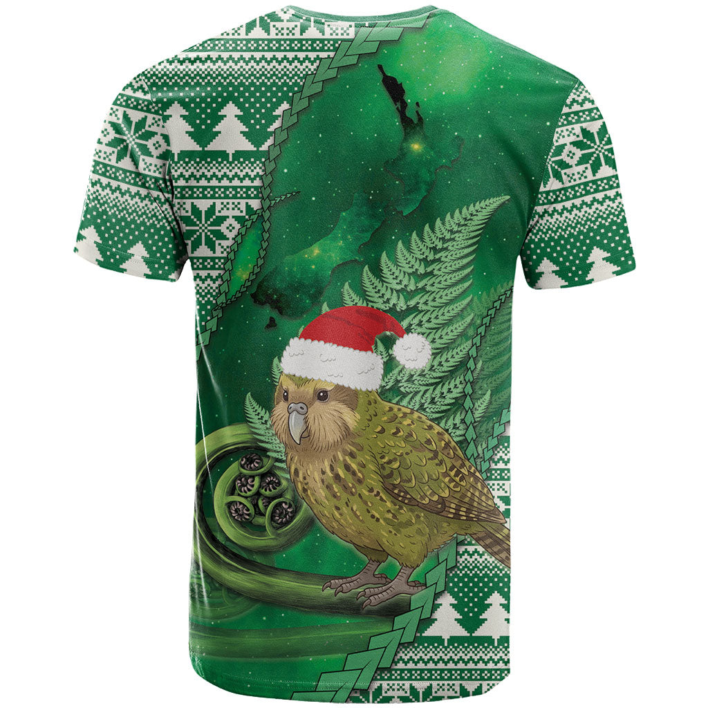 New Zealand Kakapo Christmas In July T Shirt Silver Fern Santa Xmas Green Color LT22 - Polynesian Pride