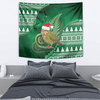 New Zealand Kakapo Christmas In July Tapestry Silver Fern Santa Xmas Green Color LT22 - Polynesian Pride