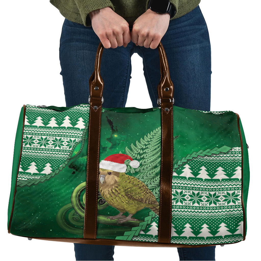 New Zealand Kakapo Christmas In July Travel Bag Silver Fern Santa Xmas Green Color LT22 Green - Polynesian Pride