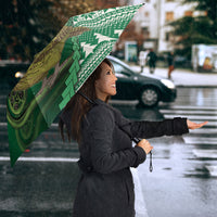 New Zealand Kakapo Christmas In July Umbrella Silver Fern Santa Xmas Green Color LT22 - Polynesian Pride