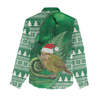 New Zealand Kakapo Christmas In July Women Casual Shirt Silver Fern Santa Xmas Green Color LT22 - Polynesian Pride