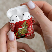 New Zealand Kakapo Christmas In July AirPods Case Silver Fern Santa Xmas Red Color LT22 - Polynesian Pride
