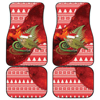 New Zealand Kakapo Christmas In July Car Mats Silver Fern Santa Xmas Red Color LT22 - Polynesian Pride