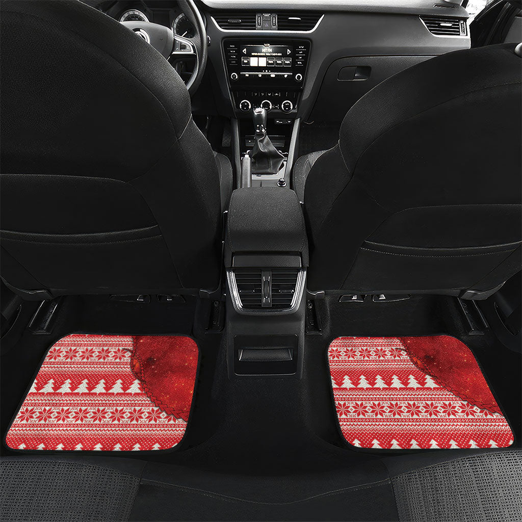 New Zealand Kakapo Christmas In July Car Mats Silver Fern Santa Xmas Red Color LT22 Set 2pcs - Back Red - Polynesian Pride