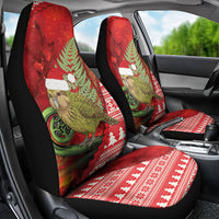 New Zealand Kakapo Christmas In July Car Seat Cover Silver Fern Santa Xmas Red Color LT22 - Polynesian Pride