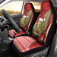 New Zealand Kakapo Christmas In July Car Seat Cover Silver Fern Santa Xmas Red Color LT22 - Polynesian Pride