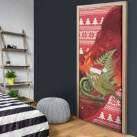 New Zealand Kakapo Christmas In July Door Cover Silver Fern Santa Xmas Red Color