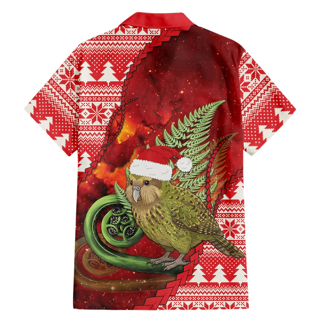 New Zealand Kakapo Christmas In July Family Matching Mermaid Dress and Hawaiian Shirt Silver Fern Santa Xmas Red Color LT22 - Polynesian Pride